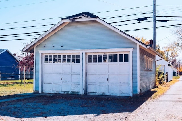 view of garage