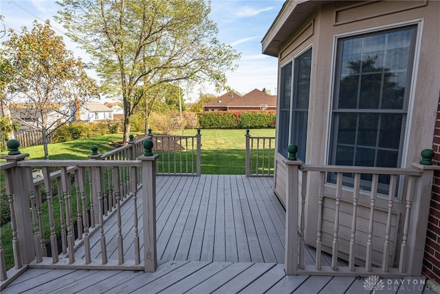 deck with a lawn