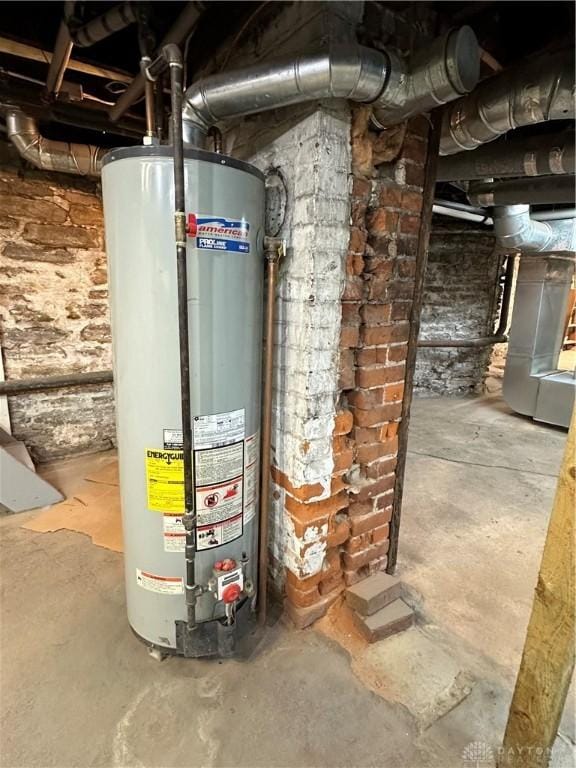 utilities with water heater and heating unit