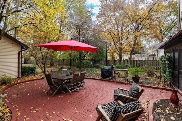 view of patio / terrace featuring area for grilling