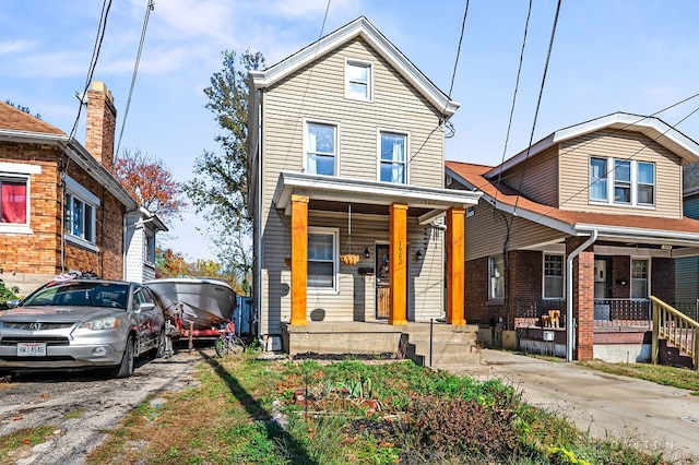 view of front of property featuring a porch