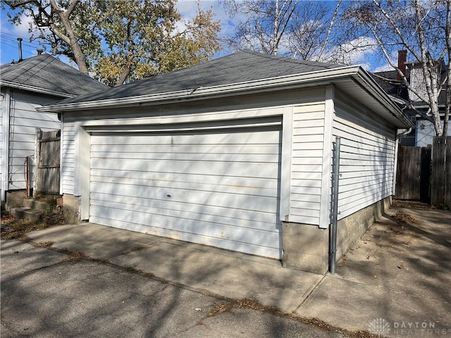 view of garage