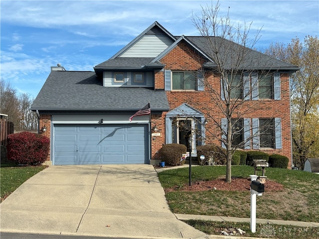 view of front of property featuring a garage