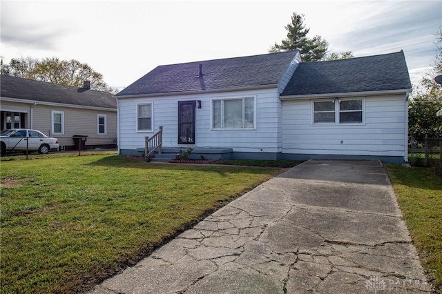 view of front of house with a front yard