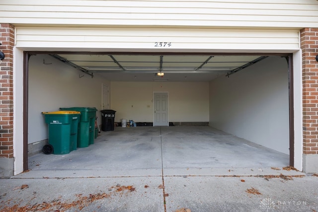 view of garage