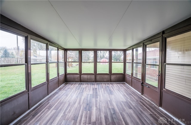 unfurnished sunroom with a wealth of natural light