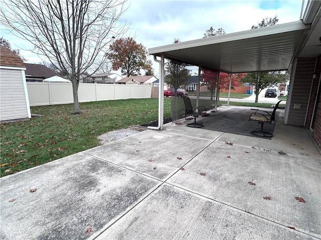 view of patio featuring a carport