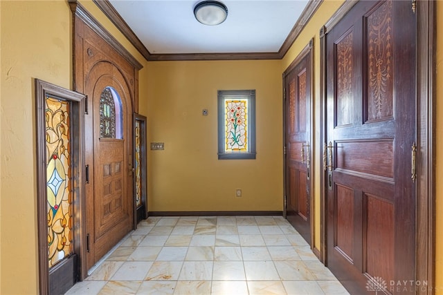 foyer entrance with crown molding