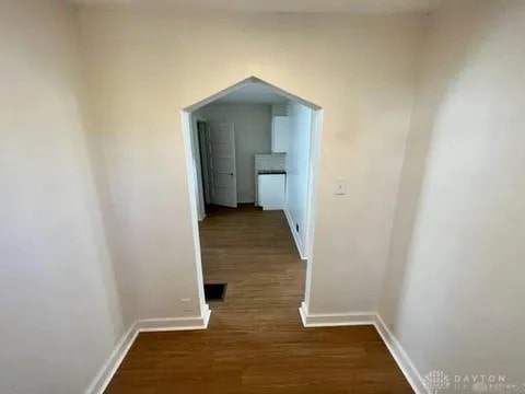 hall featuring dark hardwood / wood-style flooring