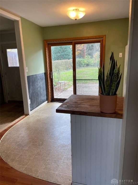 interior space with hardwood / wood-style flooring