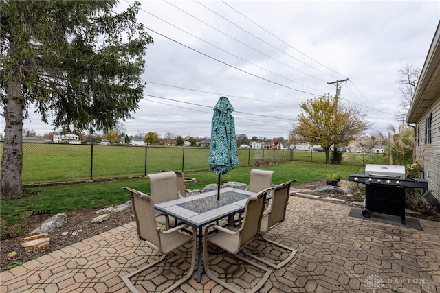 view of patio / terrace featuring a grill