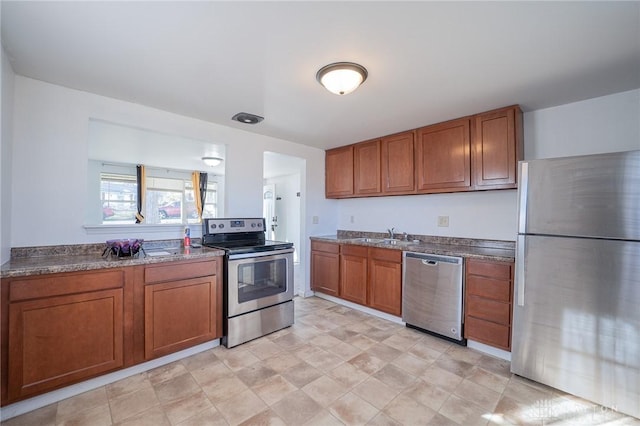 kitchen with stainless steel appliances and sink