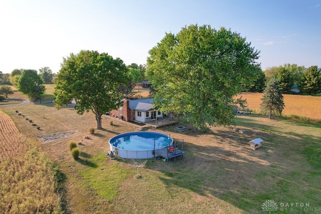 drone / aerial view with a rural view