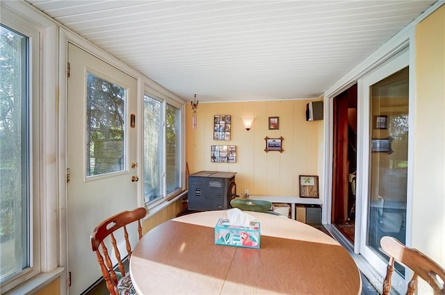 sunroom with plenty of natural light