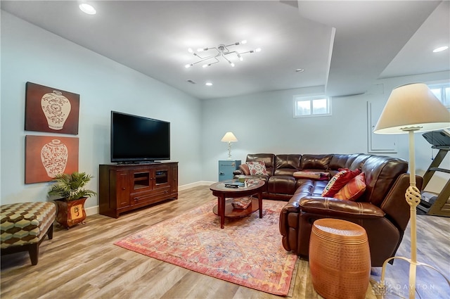 living room featuring hardwood / wood-style flooring