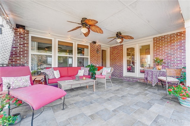 view of patio featuring outdoor lounge area