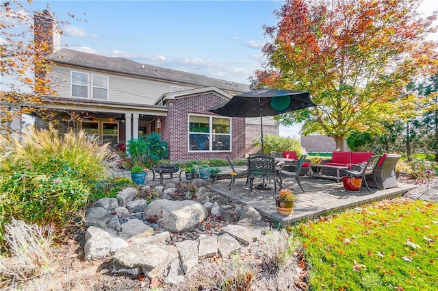 view of patio with an outdoor hangout area