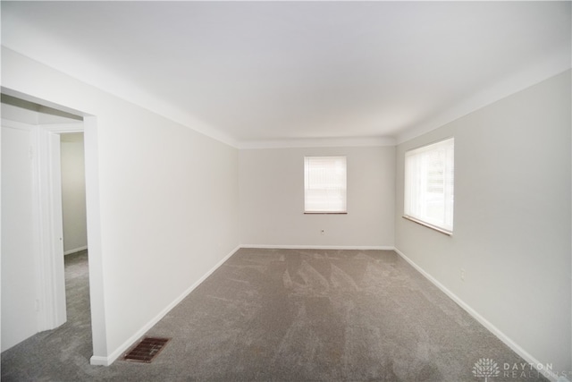 view of carpeted spare room