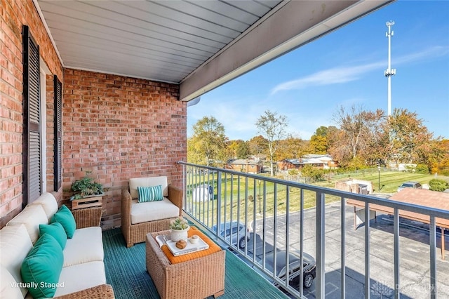 balcony featuring an outdoor hangout area