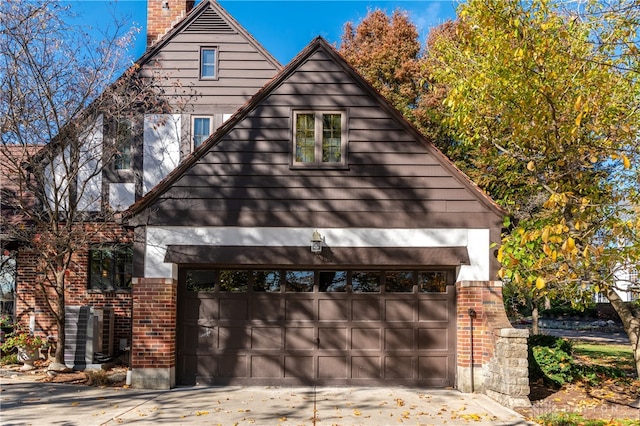 garage with central air condition unit