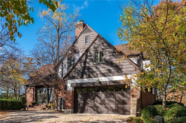 view of front of home with a garage