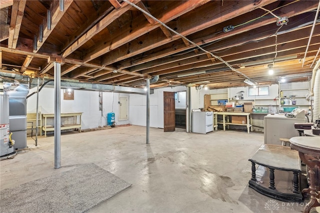 basement with washer / clothes dryer