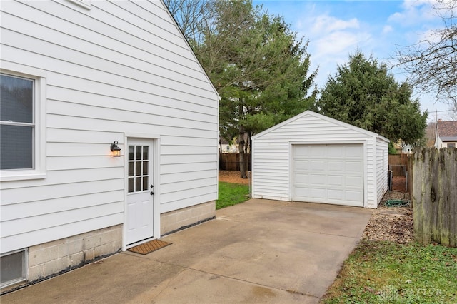 view of garage