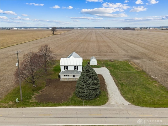 bird's eye view featuring a rural view