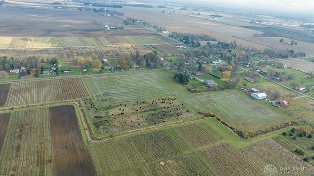 aerial view with a rural view