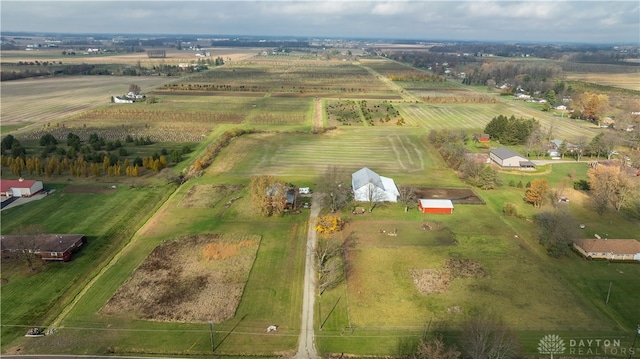 bird's eye view with a rural view