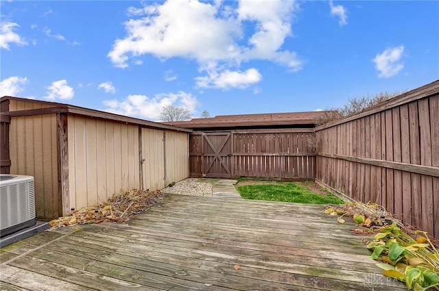 wooden terrace with central AC unit