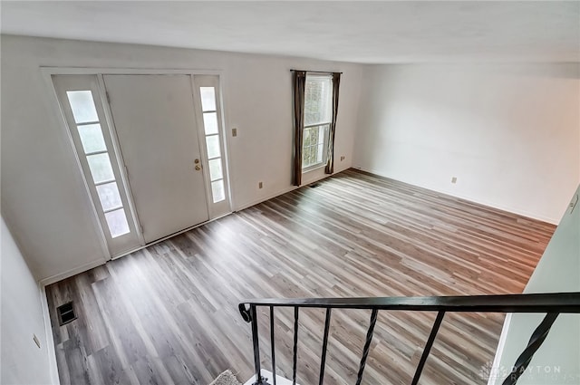 entrance foyer featuring a wealth of natural light and wood-type flooring