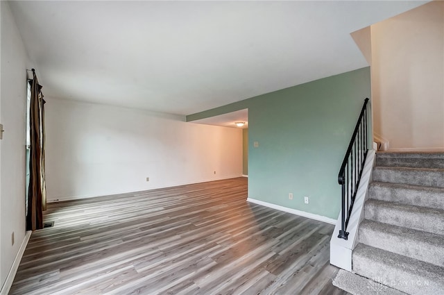 interior space with hardwood / wood-style floors