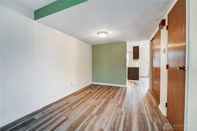 empty room featuring light wood-type flooring