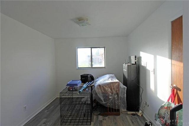 miscellaneous room with dark hardwood / wood-style flooring