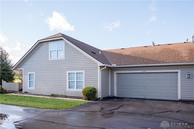 exterior space featuring a garage