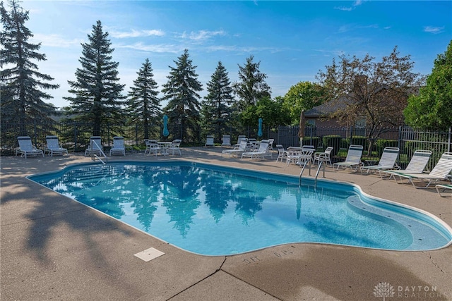 view of pool featuring a patio area