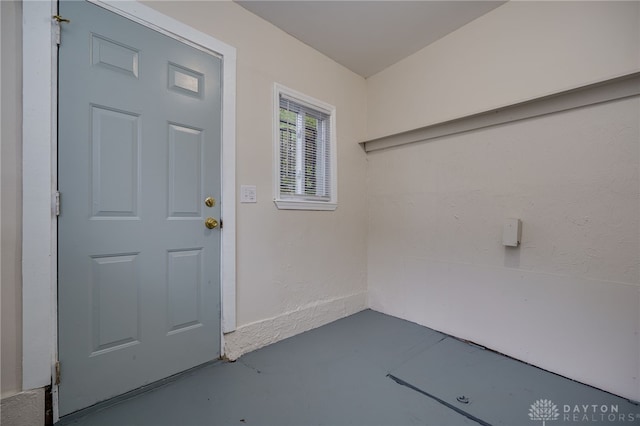 interior space featuring concrete floors