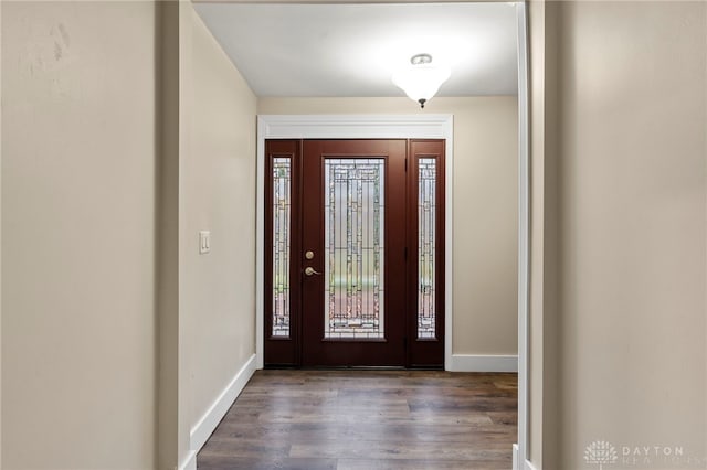 foyer featuring dark hardwood / wood-style flooring