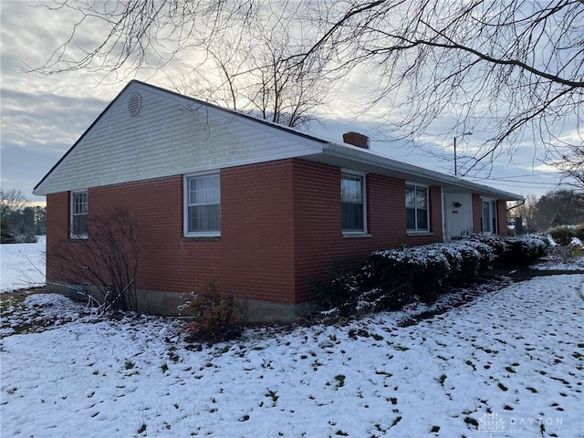 view of snowy exterior