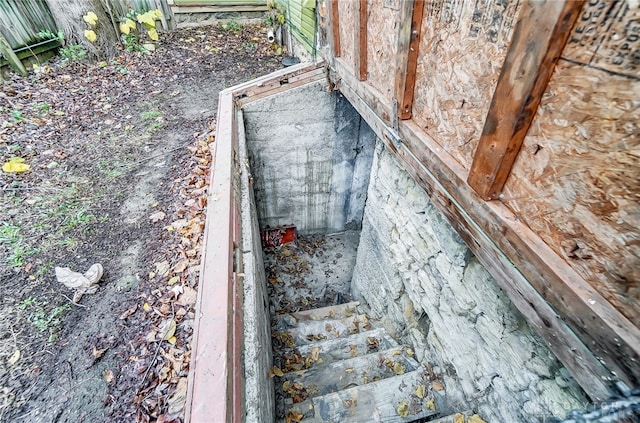 view of storm shelter