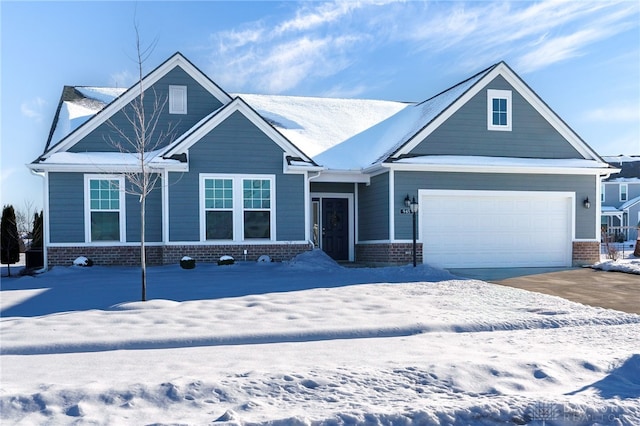 craftsman inspired home featuring a garage