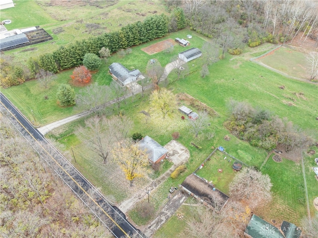 drone / aerial view with a rural view