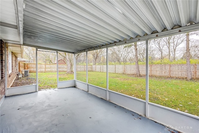 view of unfurnished sunroom