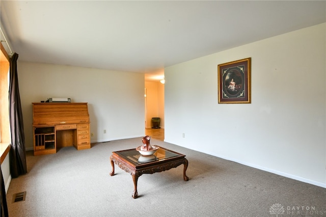 living room with carpet