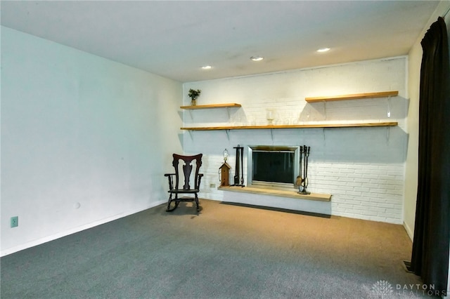 unfurnished living room featuring carpet floors