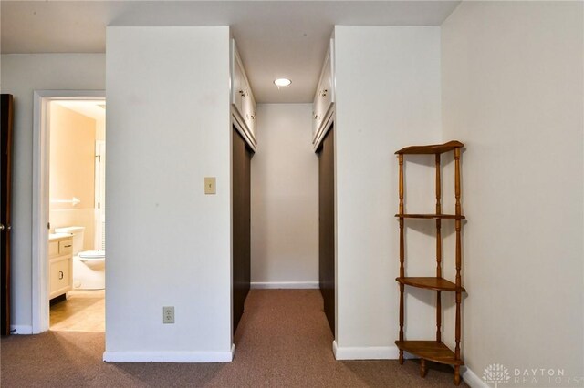 5331 Birchbend Ct, Dayton, OH 45415 - hallway with carpet floors and baseboards