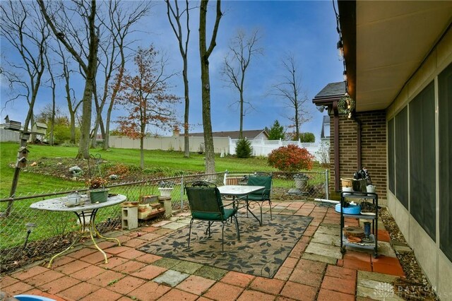 5331 Birchbend Ct, Dayton, OH 45415 - view of patio featuring outdoor dining area and a fenced backyard