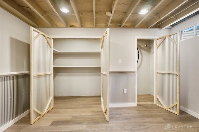 walk in closet featuring hardwood / wood-style flooring