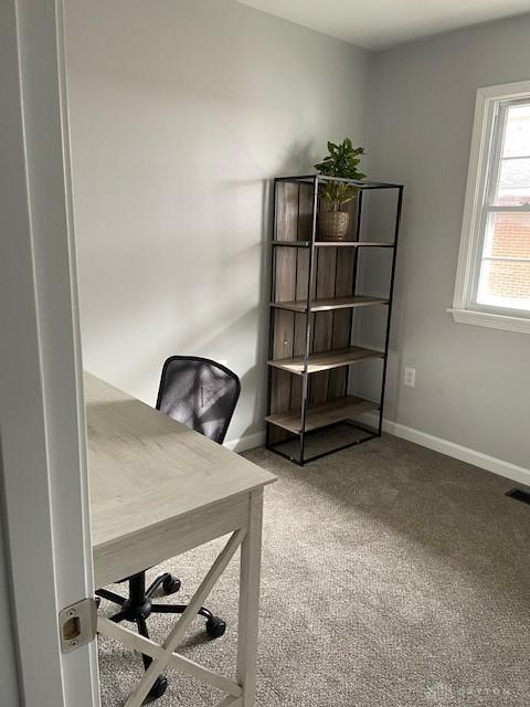 home office featuring carpet